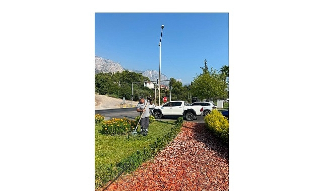 Kemer Atatürk Caddesi'nde peyzaj çalışması